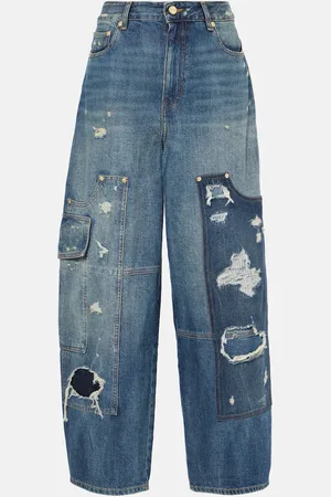 Ganni Distressed cargo jeans