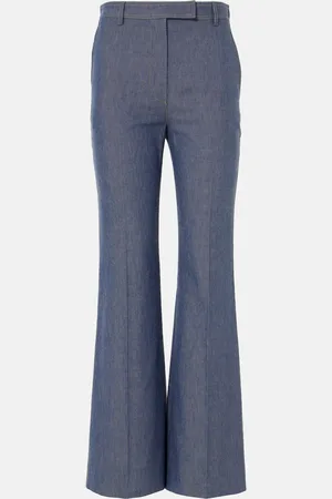 Loro Piana Nash chambray flared pants
