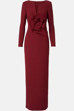 Roland Mouret Floral-appliquÃ© crÃªpe gown