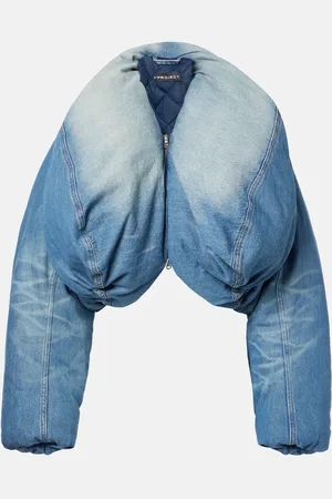 Y / PROJECT Cropped denim puffer jacket