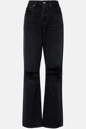 AGOLDE Kelly high-rise distressed straight jeans