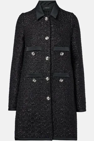 Giambattista Valli Satin-trimmed bouclÃ© coat