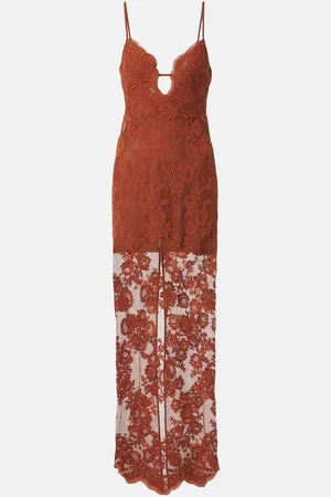 Self-Portrait Sheer lace maxi dress
