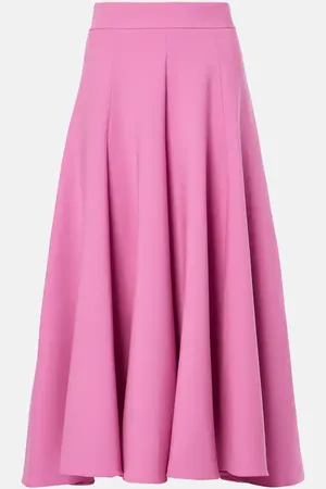 Oscar de la Renta High-rise wool-blend midi skirt