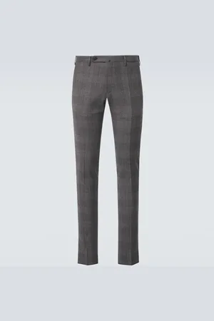 Incotex Checked wool and cashmere slim pants