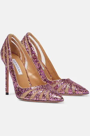 Aquazzura The Spy 105 glitter mesh pumps