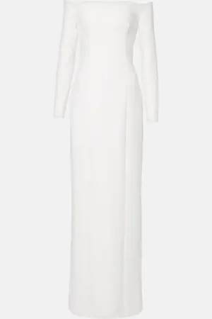 Safiyaa Bridal off-shoulder crÃªpe gown