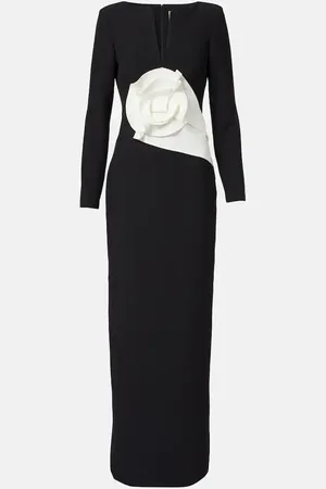 Roland Mouret Floral-appliquÃ© crÃªpe gown