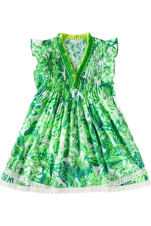 POUPETTE ST BARTH Sasha floral fringed lace-trimmed dress