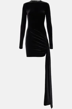 DAVID KOMA Ruched velvet minidress