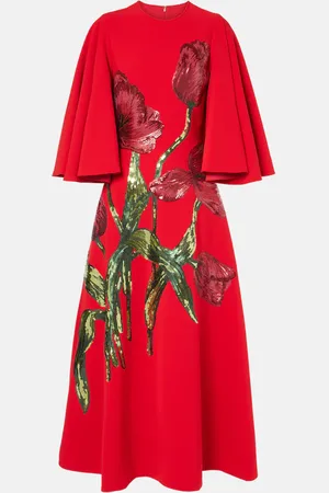 Costarellos Emlynn embroidered sequined crÃªpe gown