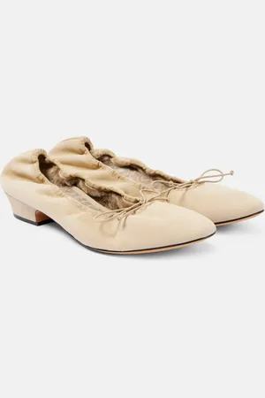 The Row Awar shearling-lined suede ballet flats