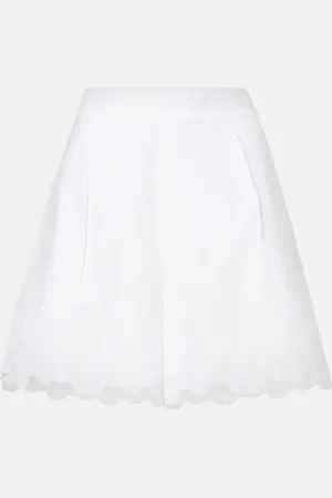 Juliet Dunn Embroidered cotton shorts