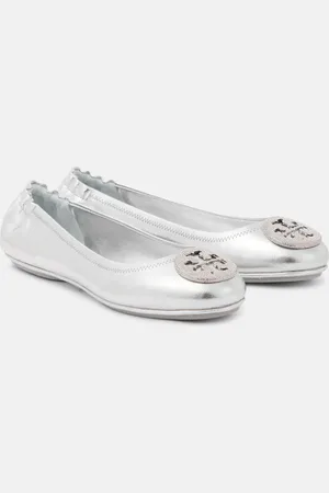 Tory Burch Minnie metallic leather ballet flats