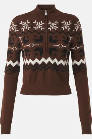 Perfect Moment Nordic intarsia wool half-zip sweater