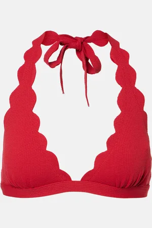 Marysia Spring scalloped halterneck bikini top