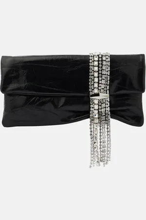Jimmy Choo Zandra crystal-embellished leather clutch