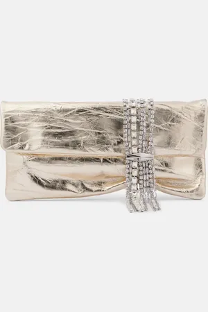 Jimmy Choo Zandra metallic leather clutch