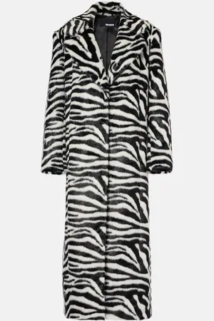 ROTATE Zebra-print faux fur coat