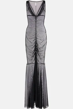 Norma Kamali Tara ruched mesh gown
