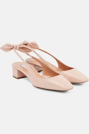Aquazzura Very Bow Tie 35 leather slingback pumps