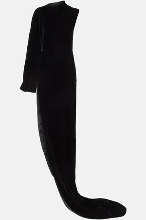 Alaïa AlaÃ¯a Asymmetric one-shoulder velvet gown