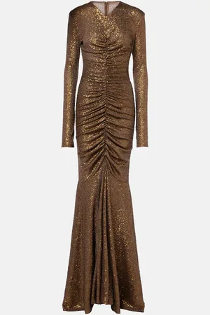 Norma Kamali Sequined ruched gown
