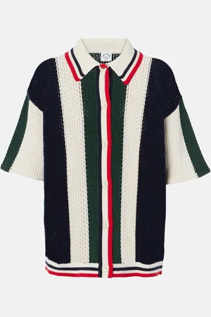 The Upside Reverie Chino striped open-knit cotton shirt