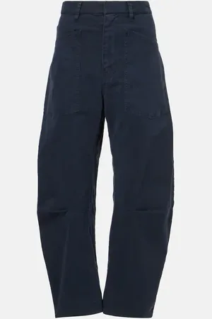 NILI LOTAN Shon cotton twill barrel-leg pants