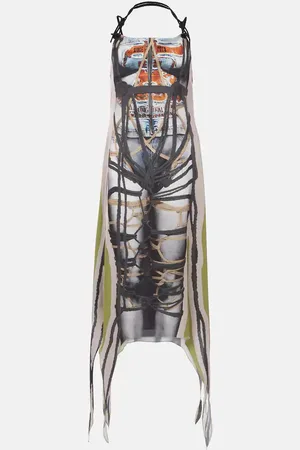 Y / PROJECT Bondage printed midi dress