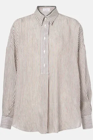 Brunello Cucinelli Striped linen and silk shirt