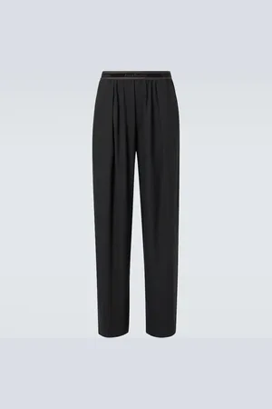 Acne Studios Logo embroidered wide-leg pants