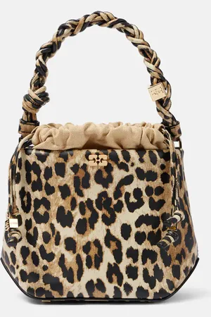 Ganni Bou leopard-print bucket bag