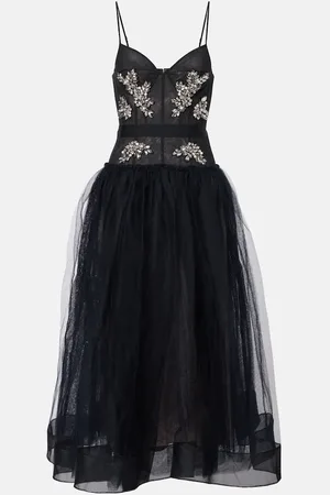 Erdem Embellished tulle bustier dress