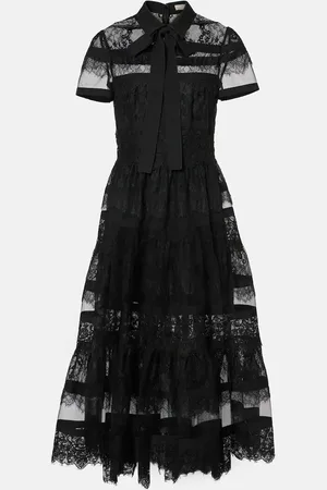 Elie saab Floral lace midi dress