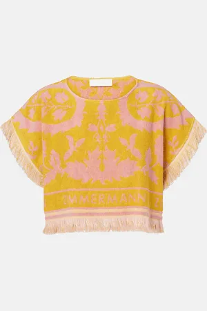 ZIMMERMANN Wylie fringed cotton terry crop top