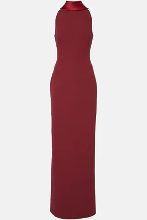 Safiyaa Holliana satin-trimmed crÃªpe gown