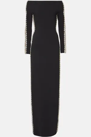 Jenny Packham Charisma embellished crÃªpe gown