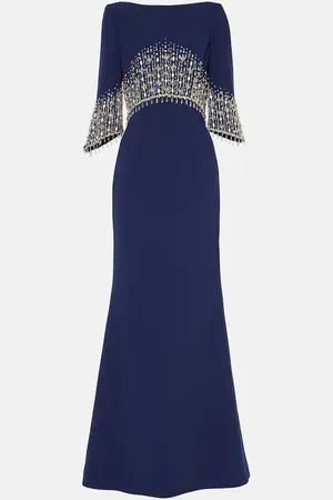 Jenny Packham Electra embellished crÃªpe gown