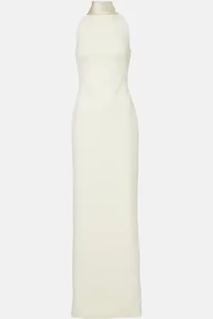 Safiyaa Holliana satin-trimmed crÃªpe gown