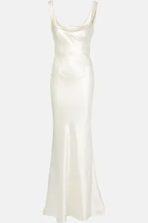 Danielle Frankel Bridal Chiara draped silk and wool gown