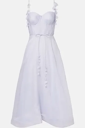 ZIMMERMANN Natura linen and silk corset dress