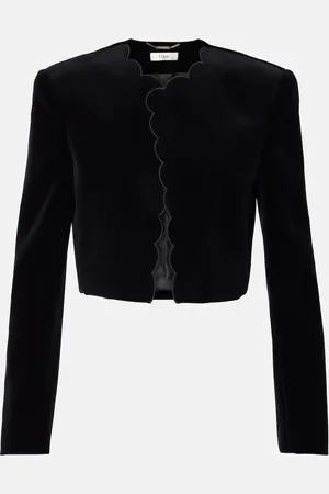 Chloé ChloÃ© Spencer scalloped cotton velvet jacket