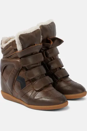 Isabel Marant Bekett 70 shearling-trimmed sneakers