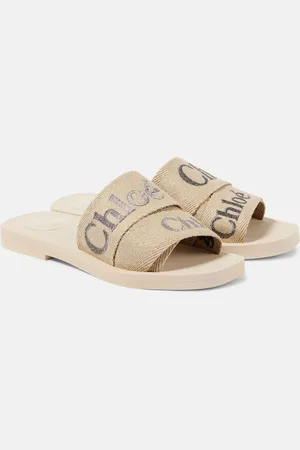 Chloé ChloÃ© Woody logo embroidered slides
