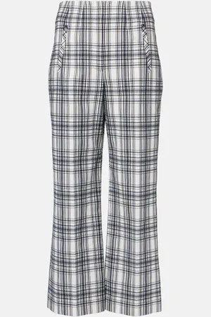 VERONICA BEARD Dova plaid cotton-blend wide-leg pants