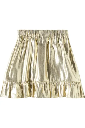 Self-Portrait Fringed lamÃ© skirt