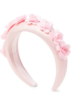 Self-Portrait Floral-appliquÃ© beaded satin headband