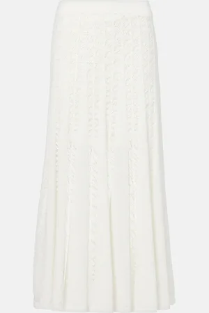 ZIMMERMANN Wylie Flared Knit crochet cotton maxi skirt