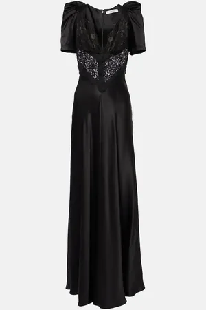 RODARTE Lace-trimmed silk charmeuse gown